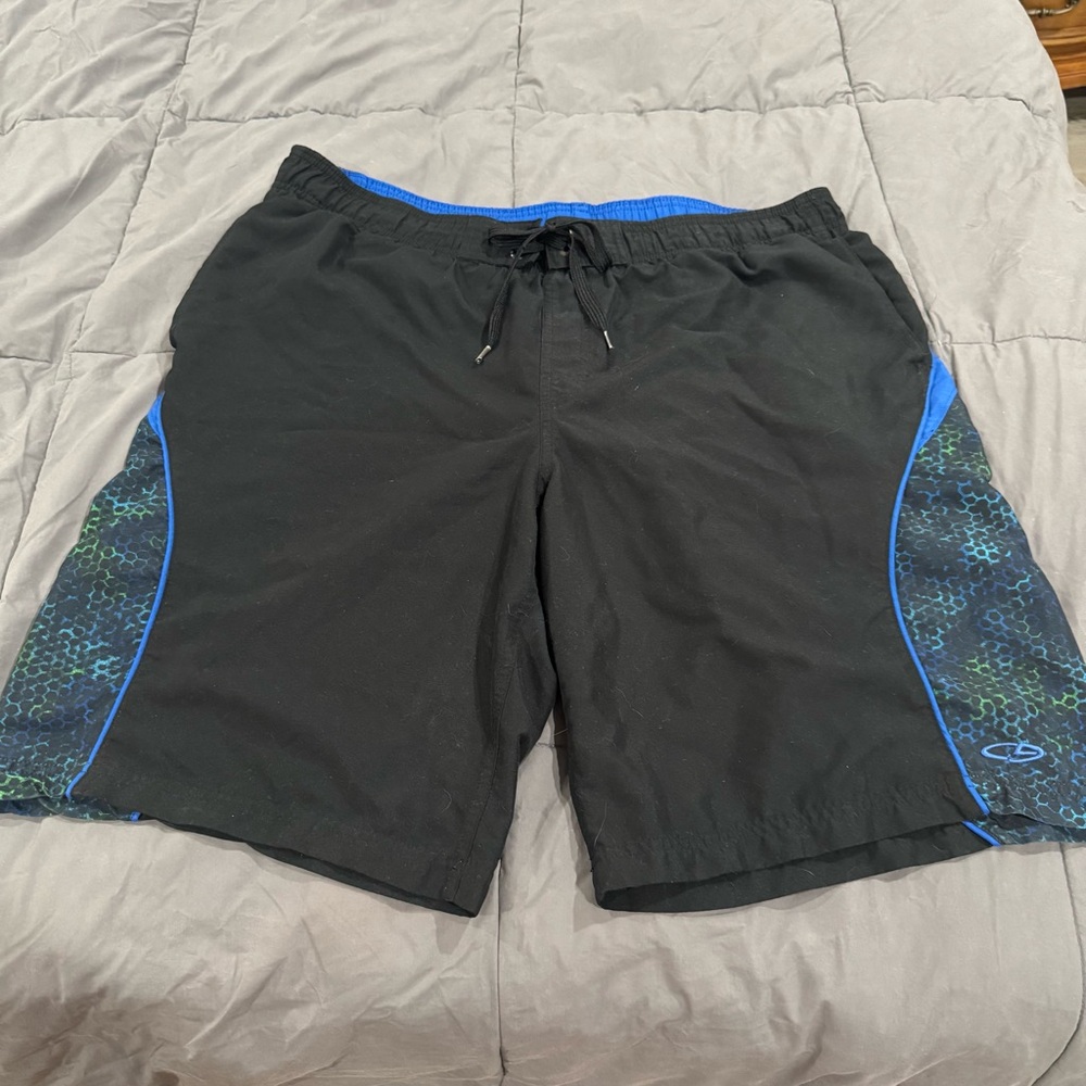 Men’s Champion Blue and Black Swim Shorts